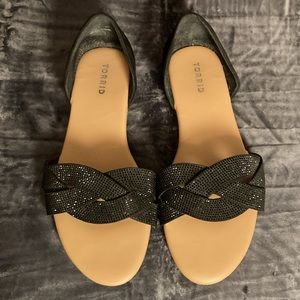 Torrid Black Sparkle Sandals Size 13